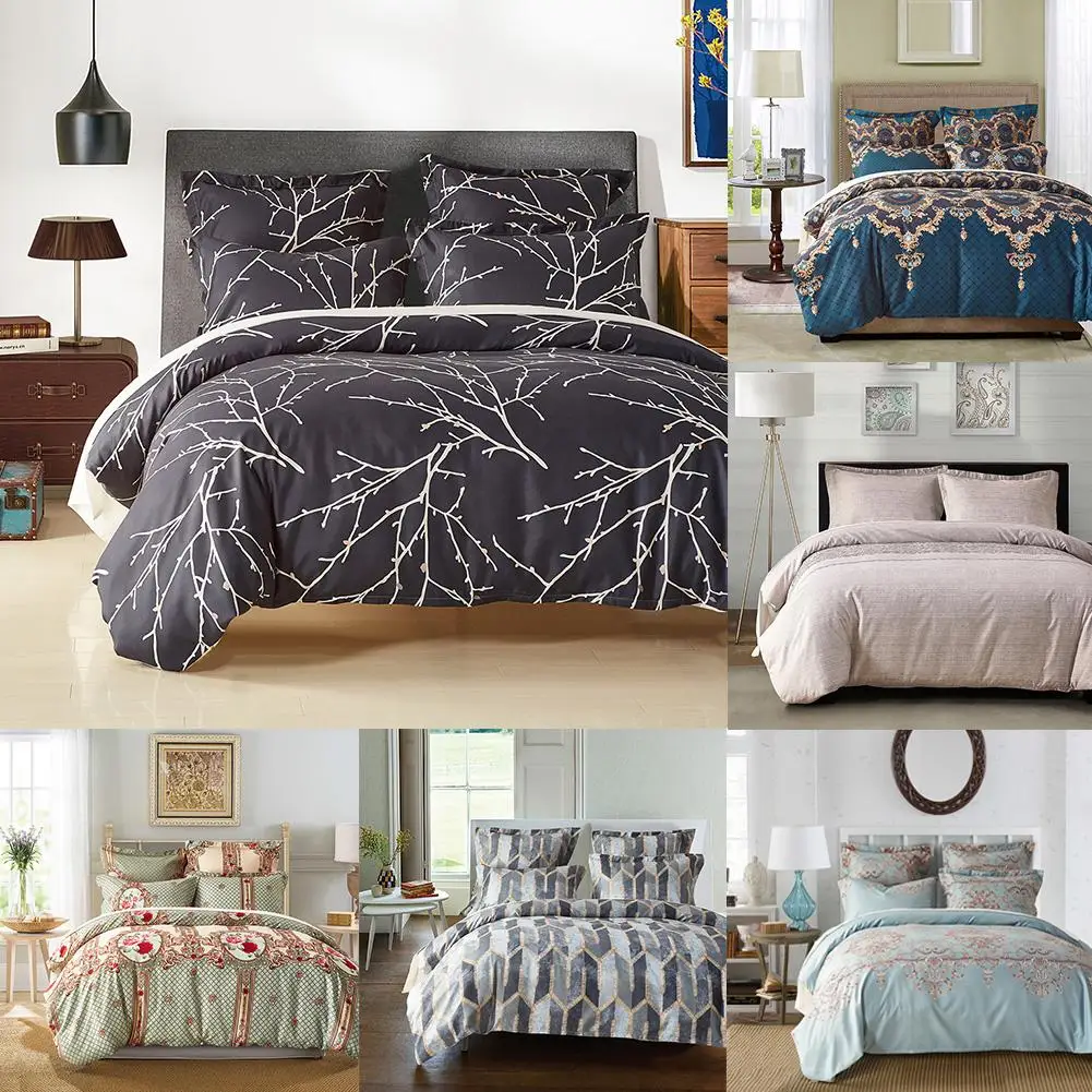 

Solstice 3Pcs Bedding Set European Style Queen King Duvet Cover Pillow Case Bedroom Decor