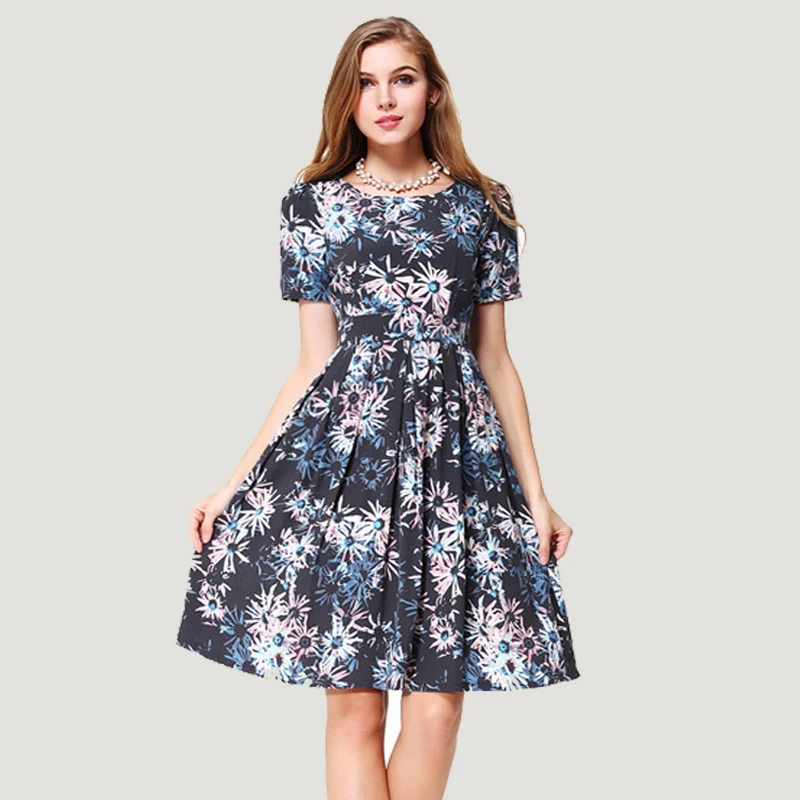 Fashion women's fluid one piece dress big size one piece dress summer