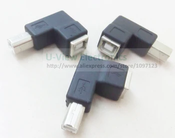 

90 Degree Right Angled USB2.0 B Type Male to Female Extension Adapter For Printer Scanner Hard Disk/Free DHL Shipping/100PCS