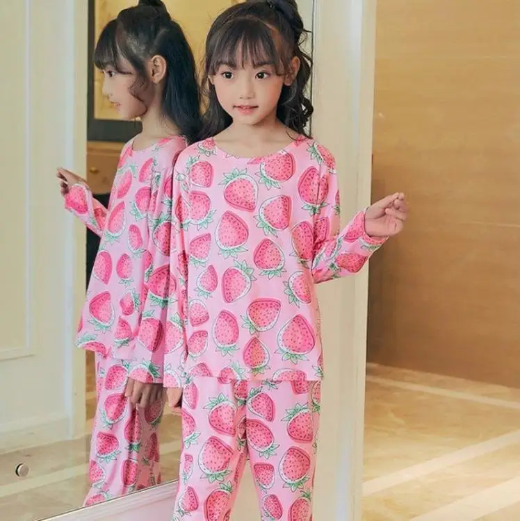 

Girls Home Pajamas Children Simple Clothes Autumn Winter Pyjama Long Sleeve Pajamas For Girls Pijamas Kids Set Sleepwear