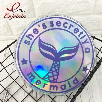 

New Arrival Laser Cartoon Print Letters Round Fashion Ladies Shoulder Bag Chain Bag Women's Crossbody Mini Messenger Bag Purse