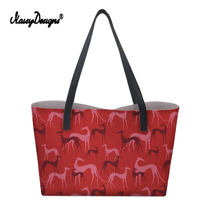 Мода, женская большая сумка с принтом собаки Грейхаунд, сумка-тоут с застежкой, сумка через плечо из искусственной кожи, женские сумки на заказ, женские сумки, Прямая поставка - Цвет: LMF5003Z25