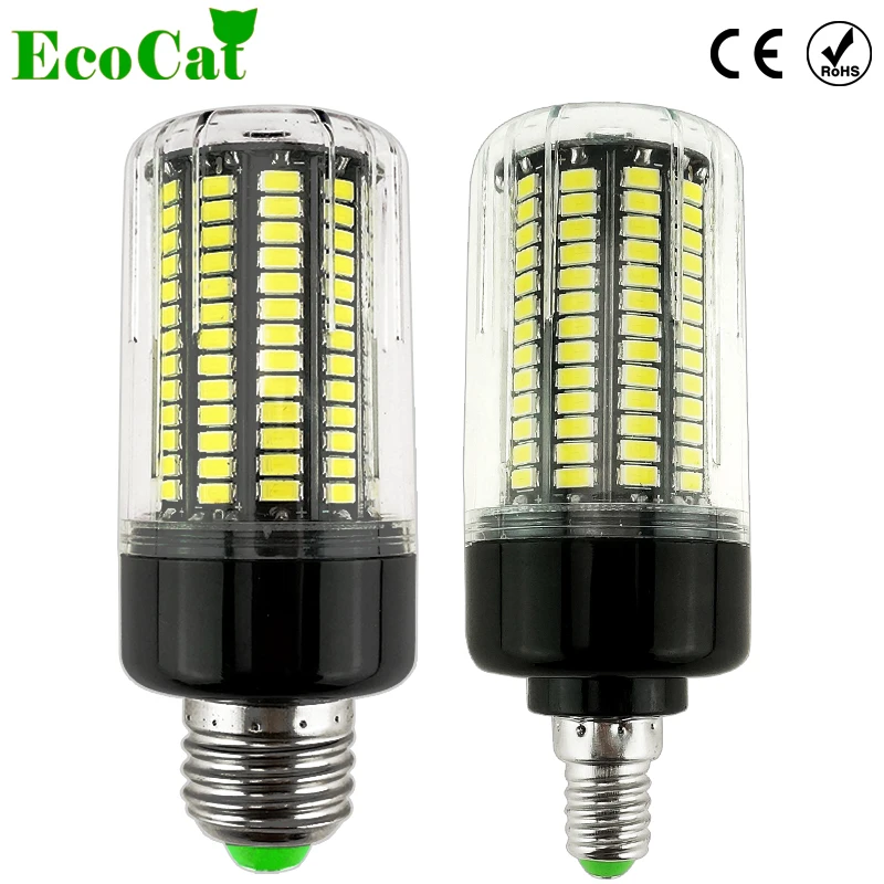 E27 E14 No Flicker LED Lamp bulb Smart IC AC220V 110v Corn Light 5736