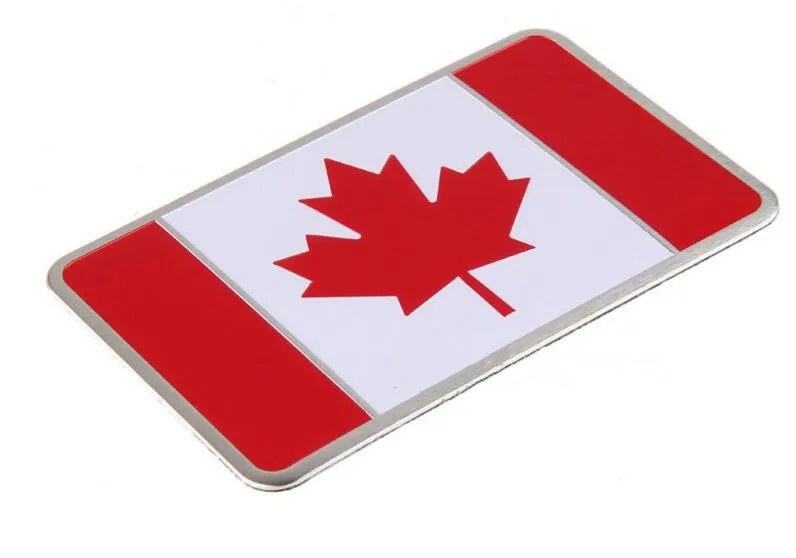 5 Pieces Canada Flag Car styling Aluminum Alloy Car Fender Stickers