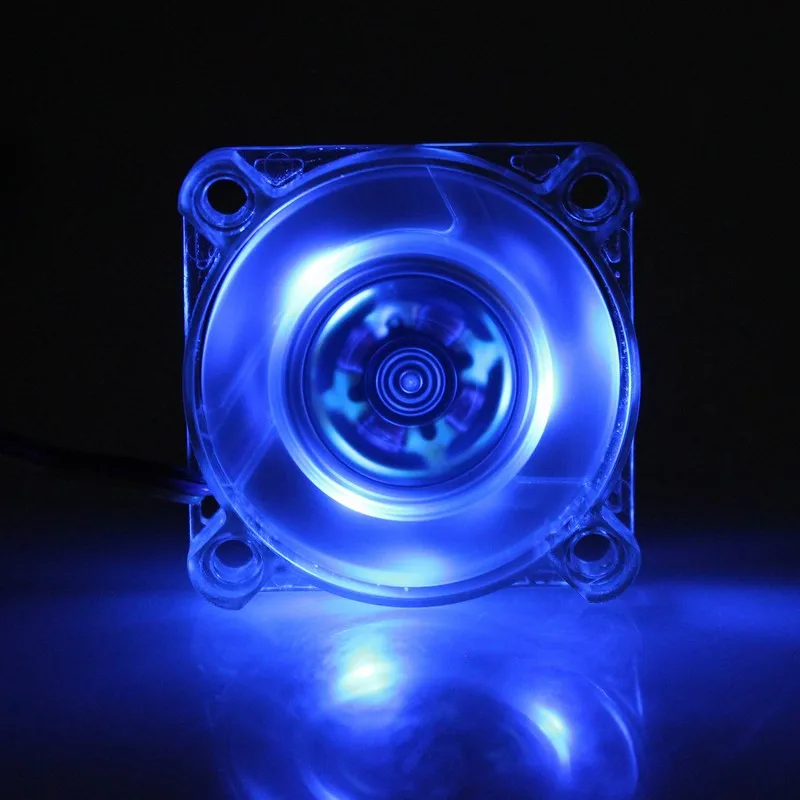 

Gdstime 2pcs Transparent Case Blue LED Fan 40mm 12V 3Pin Computer PC VGA Chipset Heatsink Cooler DC Cooling Fan 40x40x10mm 4010