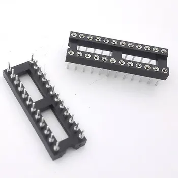 

10pcs Round Hole 24 Pins 2.54MM DIP IC Sockets Adaptor Solder Type IC Connector