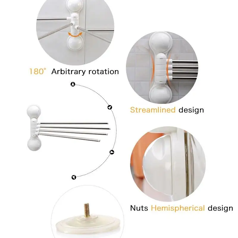 Adeeing ванная комната полотенца бары настенные 180 градусов вращения держатель для полотенец стойки дома двойной всасывания полка
