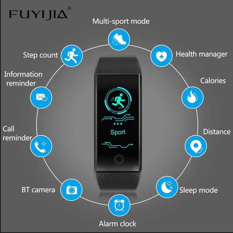 FUYIJIA 2019 New HD Color Smart Watch Men Sports Watches Couple IP68 Waterproof Watch Woman Bluetooth Smart Bracelet reloj mujer FUYIJIA 2019 New HD Color Smart Watch Men Sports Watches Couple IP68 Waterproof Watch Woman Bluetooth Smart Bracelet reloj mujer