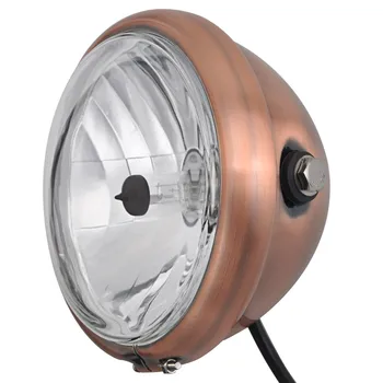 

6" Motorcycle Vintage Headlamp Headlight Fit For Harley Cafe Racer Chopper Bobber Custom Bolt Lighthouse Retro Copper Headlight
