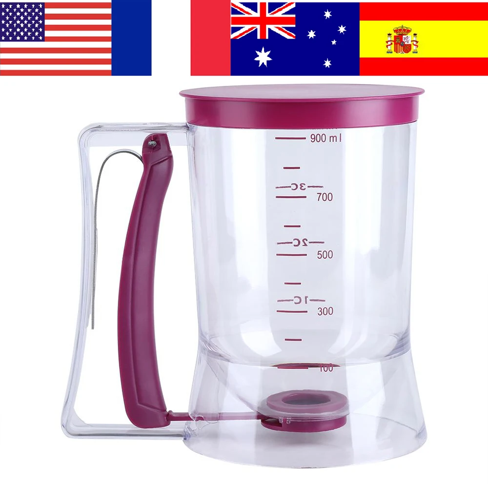 900mL Manual Pancake Batter Dispenser Cupcake Pancake Waffle Batter