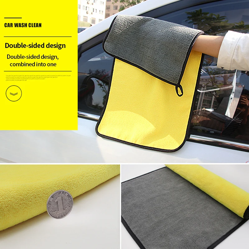 ReRom Microfiber Auto Wash Towel Car Cleaning Drying Cloth Hemming Car Care  Cloth Detailing Car Wash Towel 30x30/40/60CM (Color : 30x60, Size 