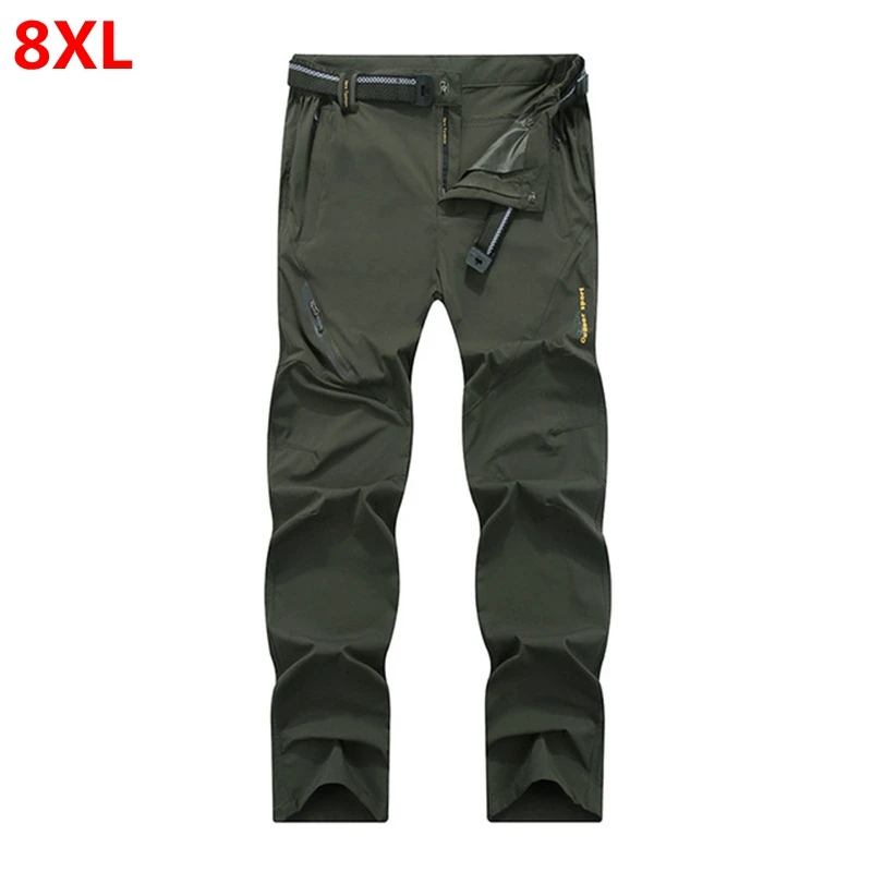 

Big Size thin leisure men's trousers elastic straight legged trousers lightweight breathable male quick drying pants 7XL 5XL