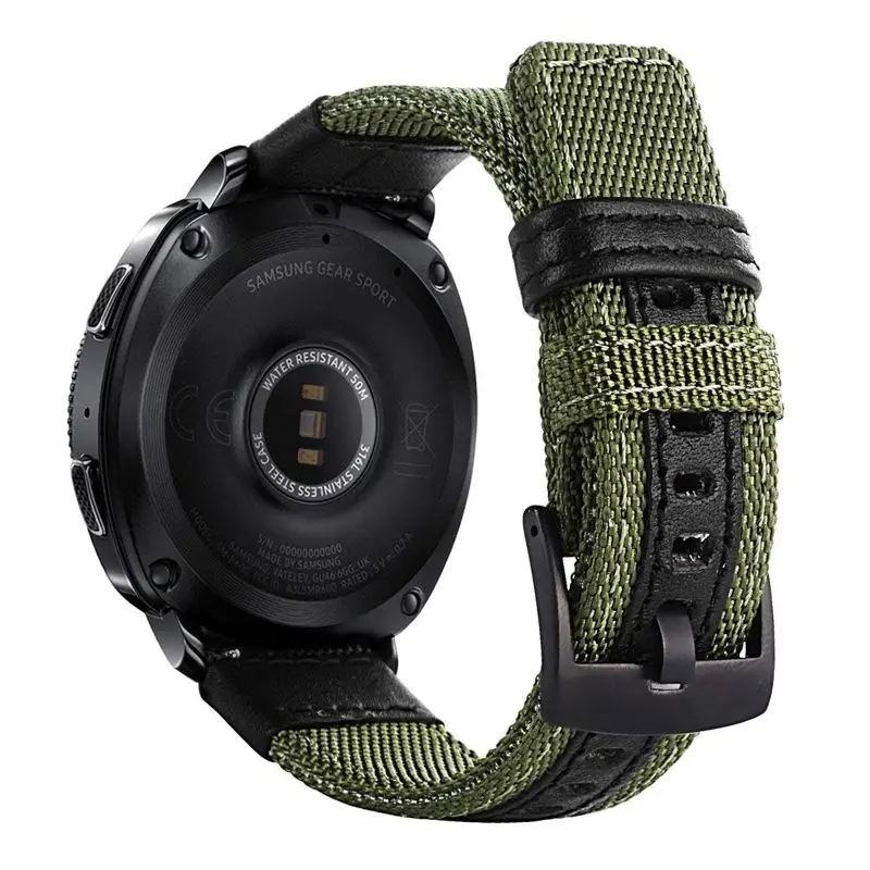 

Легкий нейлоновый и кожаный ремешок для Samsung Gear Sport/Galaxy Watch 42 мм/для Garmin Vivoactive 3/Ticwatch 2/E