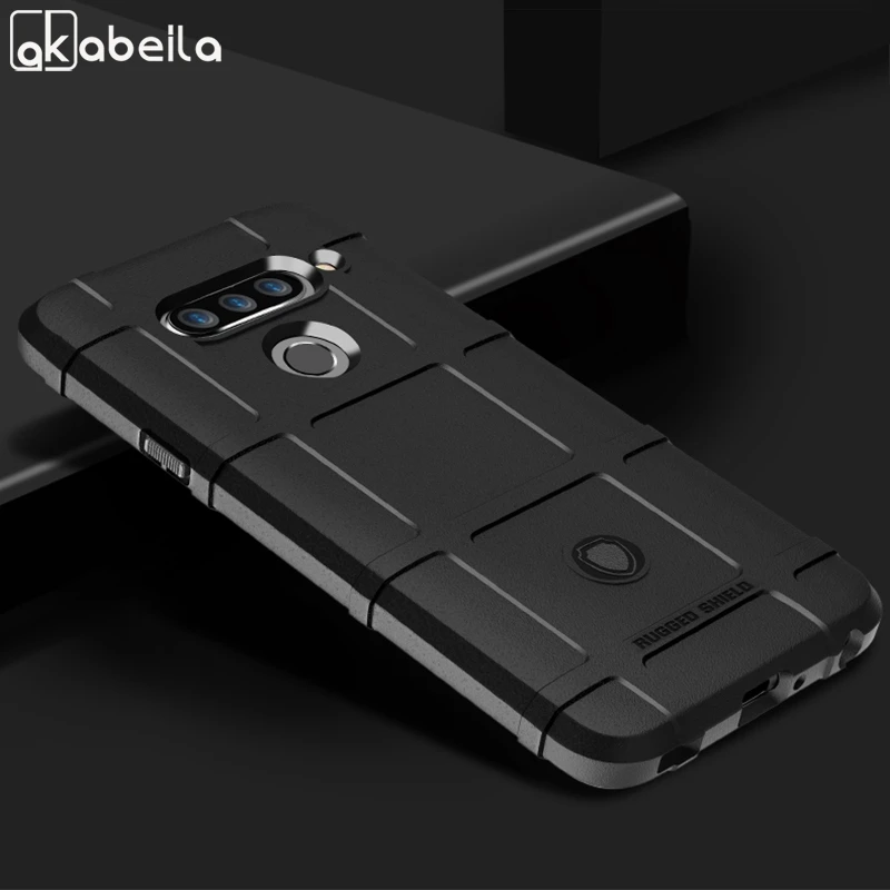 

AKABEILA Case For LG V40 ThinQ Cases Silicone Rubber Armor Shock-Proof Cover For LG V40 ThinQ Covers Back Coque Fundas Skin