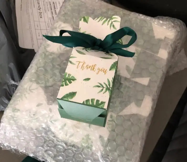 Зеленая бумага сладкий подарок сумка коробка для свадебного подарка для предродовой вечеринки день рождения Рождественские Свадебные украшения