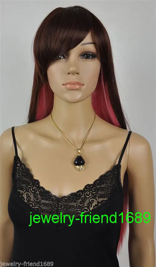parrucca perruque 01472 free shipping New long multi-color mixed Cosplay Straight wig |