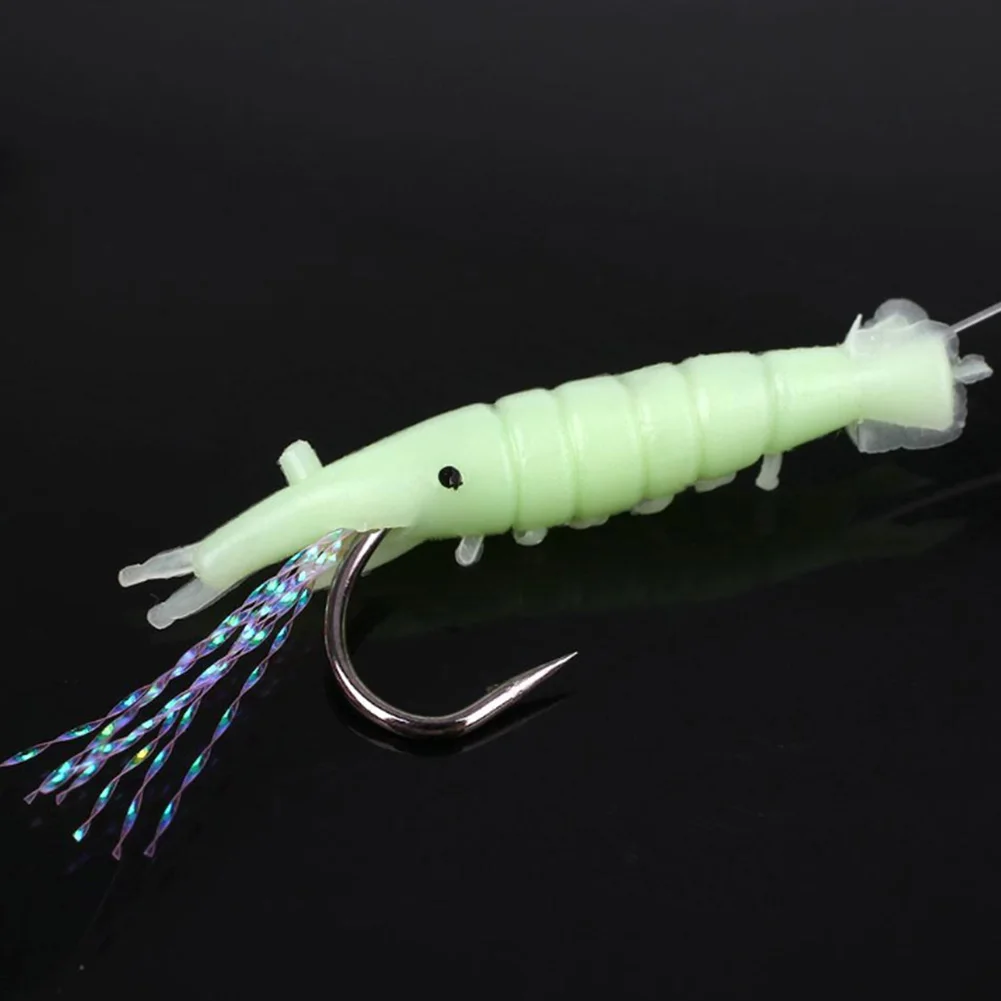 

5pcs Luminous Glow In The Dark Shrimp Sabiki Rig Fishing Lure Bait Hook