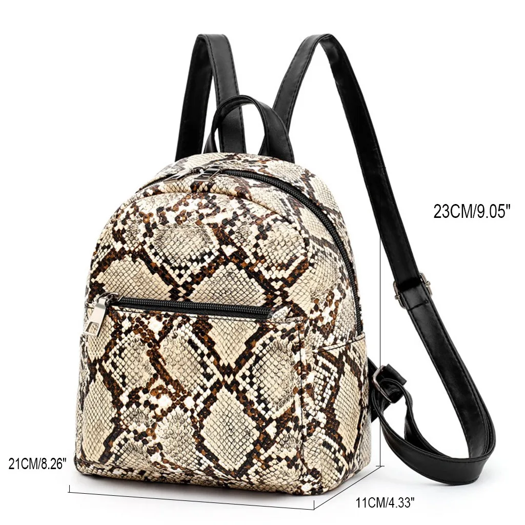 High Quality Leather Leopard Backpack Women School Rucksack College Style Double Shoulder Bags Satchel Backpacks JUNE18