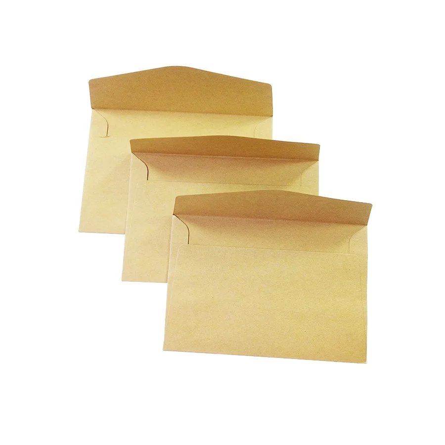 100 шт./лот, простой конверт из крафт-бумаги, 160*110 мм, подарочные свадебные конверты, конверты с окошком для карт