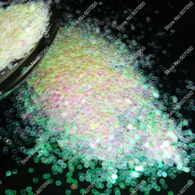 2 мм переливающийся белый цвет с зеленым светом Сияющий круглый точечный блестка Spangle формы для DIY ногтей искусство блестки для рукоделия украшения