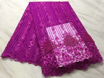 

African French Lace Fabric High Quality African Tulle Lace Fabric For Wedding Beaded French Lace Fabric 16-11
