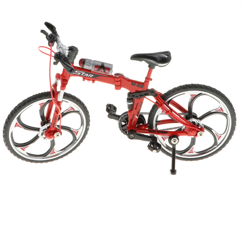 1:10 Scale Alloy Bicycle Velodrome Mountain Foldable Bike Model Crafts Racing Cycling Toy Home Decoration Birthday Gifts - Red 1:10 Scale Alloy Bicycle Velodrome Mountain Foldable Bike Model Crafts Racing Cycling Toy Home Decoration Birthday Gifts - Red