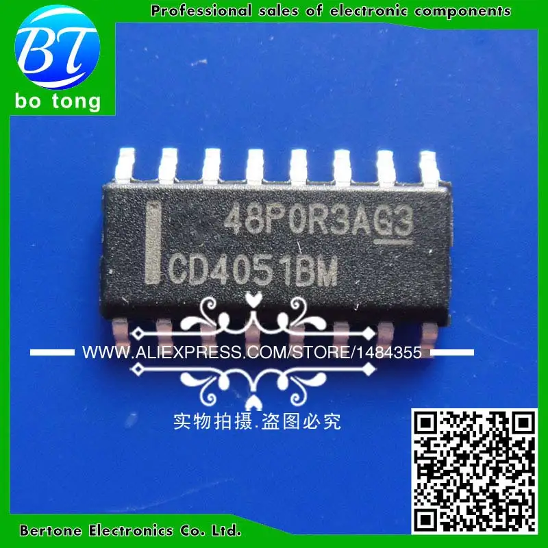 

100pcs/lot HCF4051BM CD4051BM HEF4051BT CD4051 4051 Choose eight analog switch SOP-16