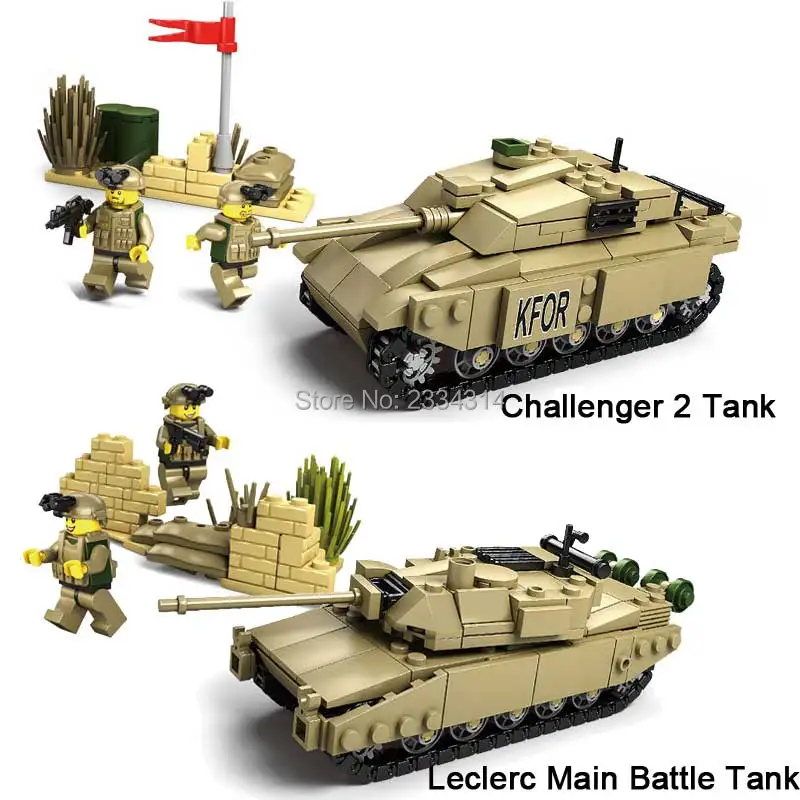 1242 Pcs Wojskowy Czołg Wojna M1a2t90challenger 2leclerc Główny