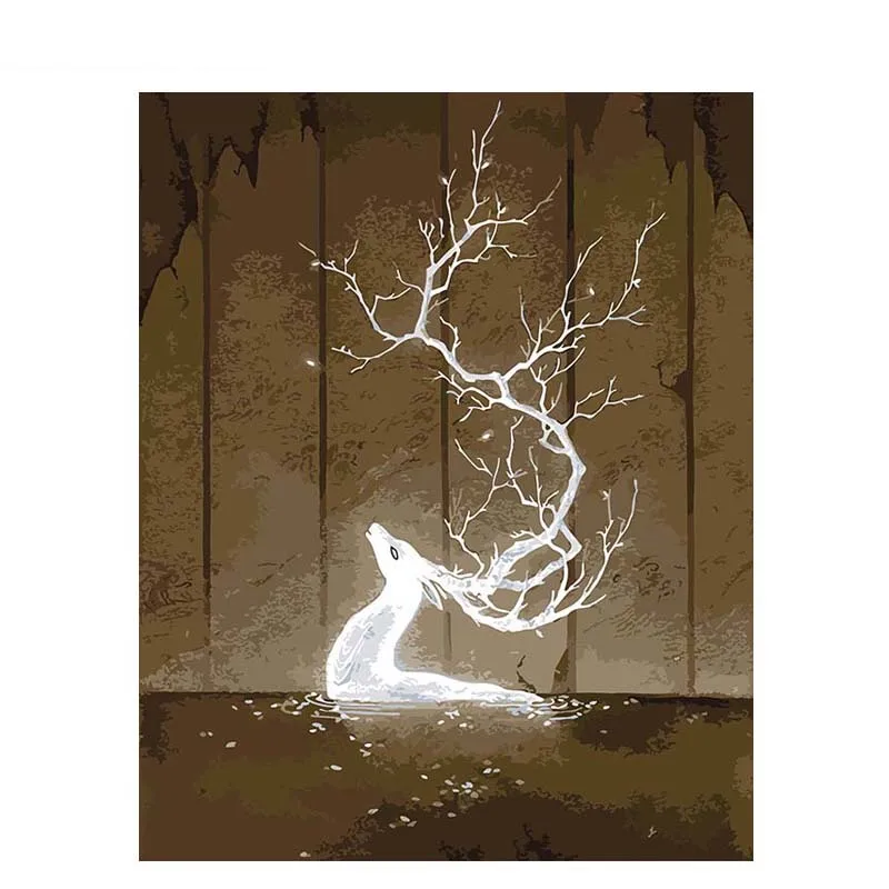

ArtSailing DIY Painting By Numbers Fluorescent deer painting by numbers with acrylic paints 2018 new drop shipping NP-381