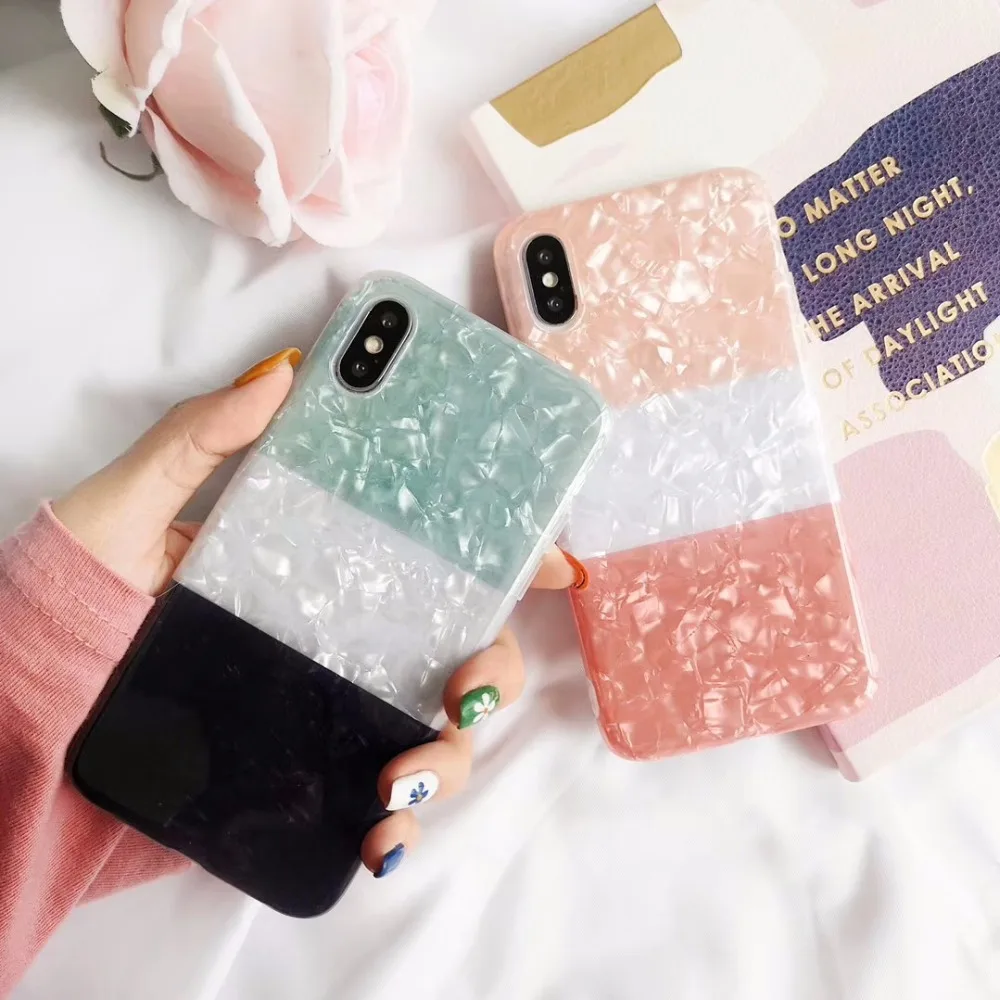 

Gradient color Glitter phone Case for iphone XS Max X XR Glossy soft silicone Case For iphone 6 6s 7 8 plus back cover
