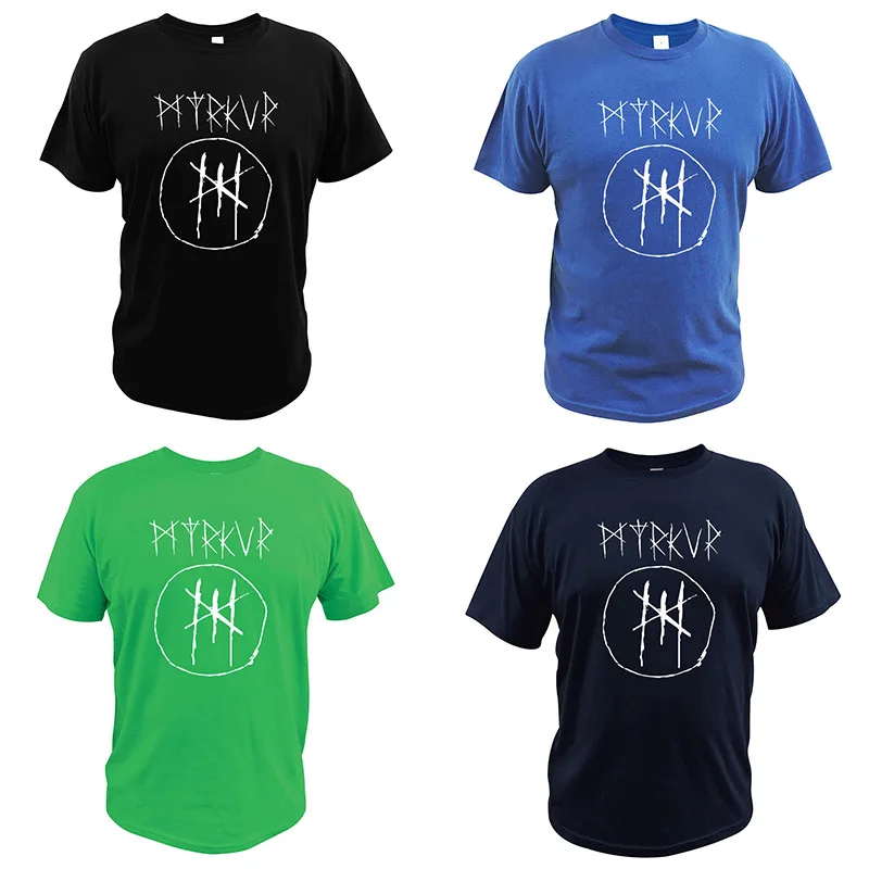  EU Size 100% Cotton T Shirt MYRKUR Album Black Metal Band T-shirt Hisper Crew Neck Camisetas Tops