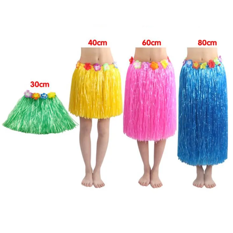 HAWAIIAN TROPICAL GRASS SKIRT WHITE 60CM