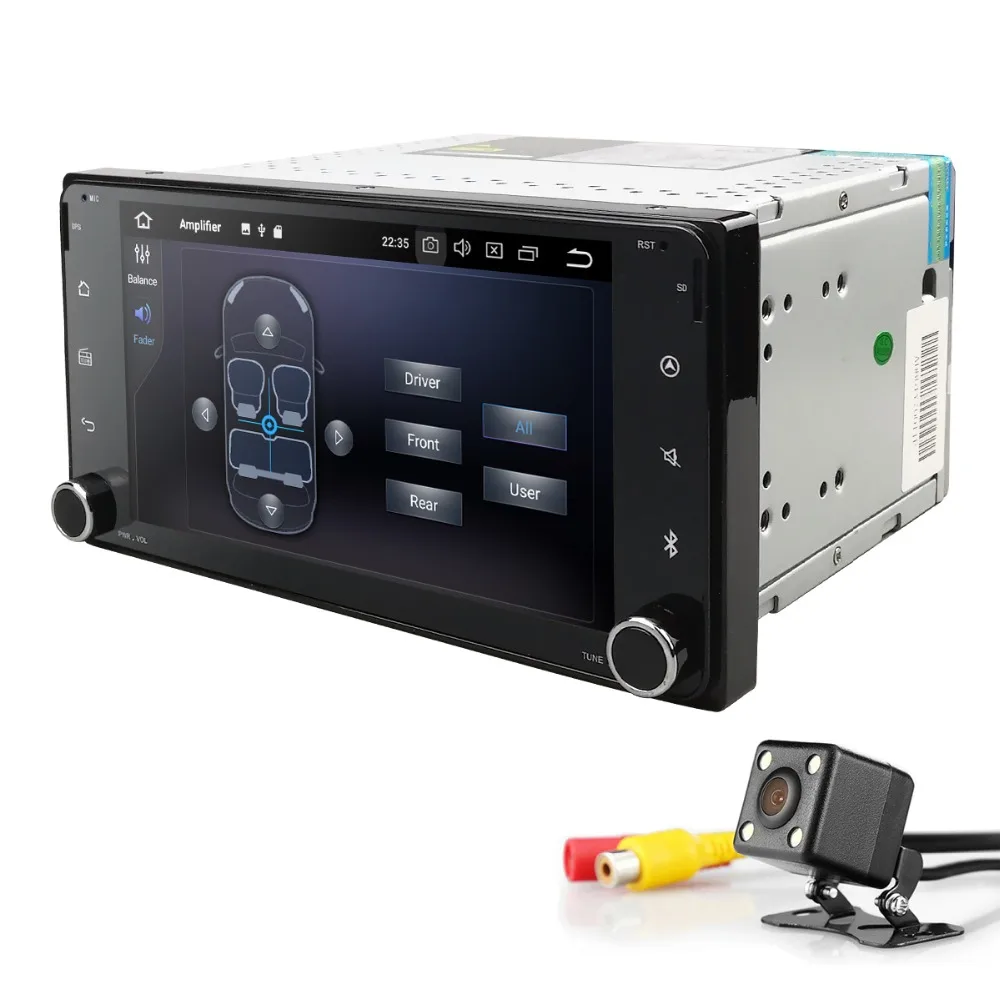 Best 7"2Din Octa-Core Android8.0 Car Stereo Radio for Toyota Hilux Corolla Camry Prado FJ HIACE Mirror Link WIFI 4G DVD Player+Camera 5