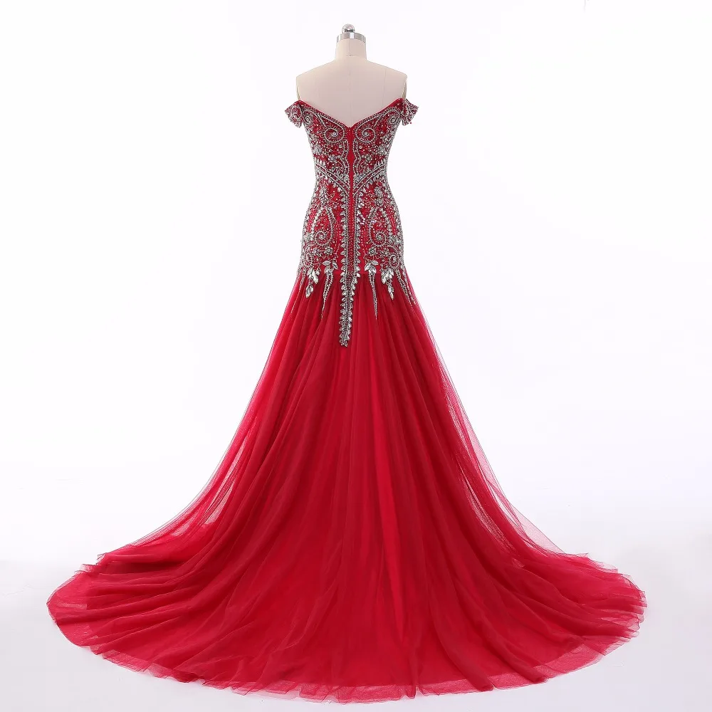 CloverBridal высококачественное акриловое платье с открытыми плечами кристаллами для