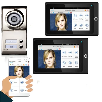 

YobangSecurity Video Intercom 7 Inch LCD Wifi Wireless Video Door Phone Doorbell Camera Intercom KIT APP Control For 2 Apartment