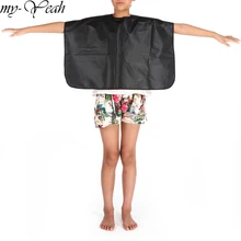 1 шт., черная детская Парикмахерская Ткань для стрижки волос, парикмахерские накидки, мантия, профессиональные салонные Инструменты для укладки, Черные Водонепроницаемые обертывания для стрижки волос