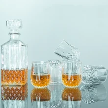 Бессвинцовый стеклянный Алмазный кристалл бокал для Вина Набор бокалов для виски бренди Стеклянная Чашка И Графин для вина Бытовая Посуда для напитков