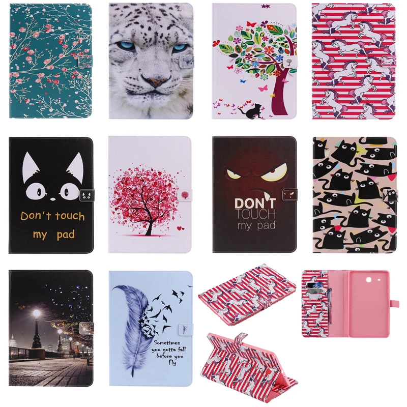 

Luxury Horse Print Leather Magnetic Flip Wallet Tablet Case Bags Skins Cover Coque Funda For Samsung Galaxy Tab E 9.6" SM-T560