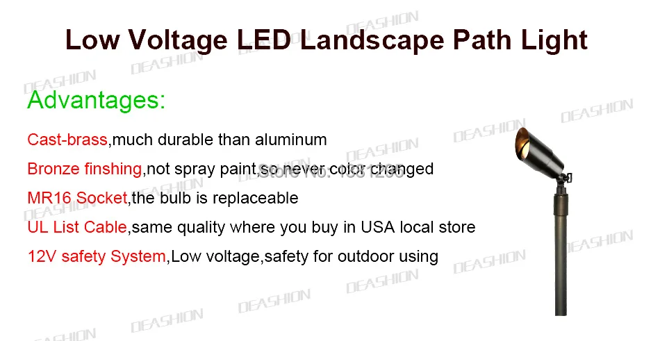 12 V латунь одной головы путь света светодиодный низкая Напряжение наружного освещения ландшафта дорога, тропа сад фонарь на столб MR16 5 W бронзовый IP65