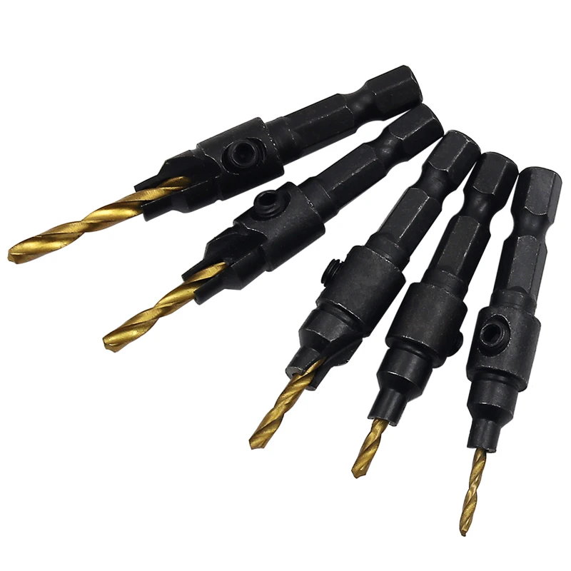 5Pcs Woodworking Countersink Drill Set #6