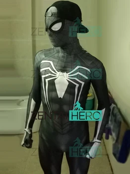 

3D Shade Insomniac Game Spider-Man Cosplay Costume Black PS4 Spiderman Superhero Costume Zentai Tight Bodysuit For Halloween