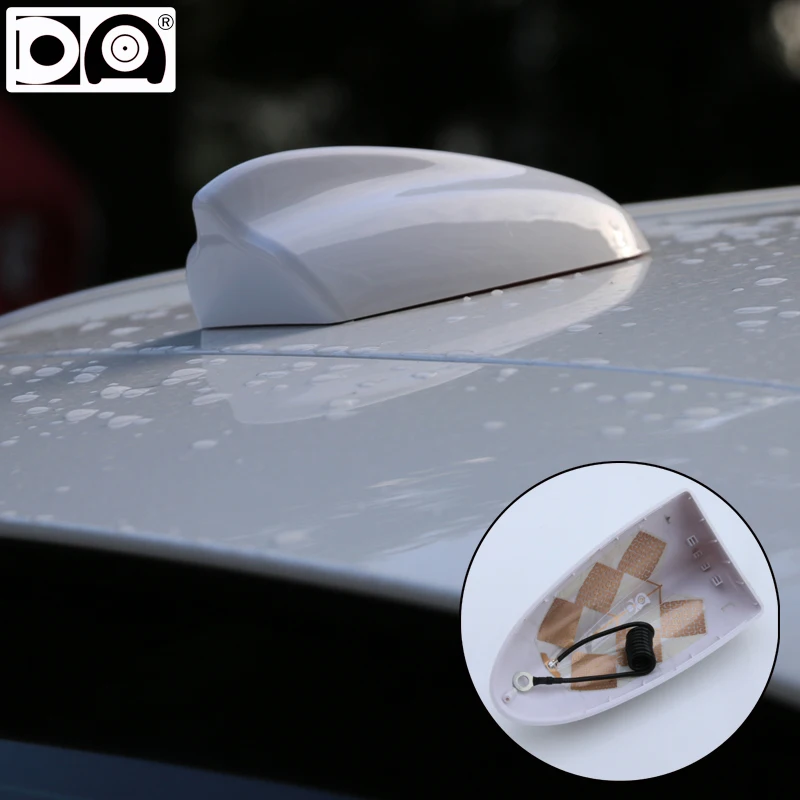 

For Hyundai Kona Electric Super shark fin antenna Stronger radio signal FM/AM receiver Piano paint abs plastic flat bottom PET-L