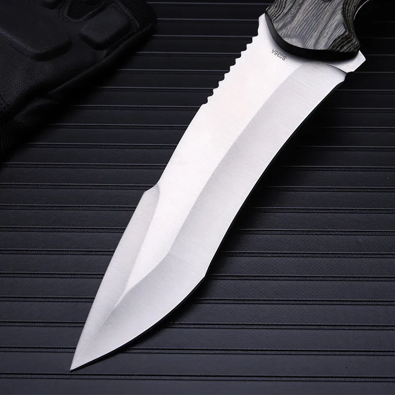 Высокой твердости уличный охотничий нож самообороны пустыни выживания кемпинга деревянной ручкой военные ножи