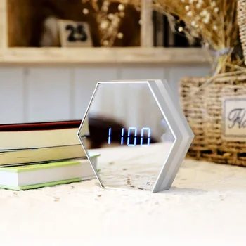 

Alarm Clock Multifunction Digital LED Desk Clocks Hanging Clock Night Light Makeup Mirror Thermometer Home Decor Gift