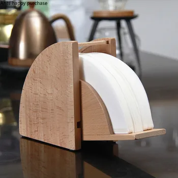 

Wooden Coffee Filter Bracket Dispenser Filter Paper Holder Display Rack Storage 100pcs Filter Paper Storage Rack Bracket