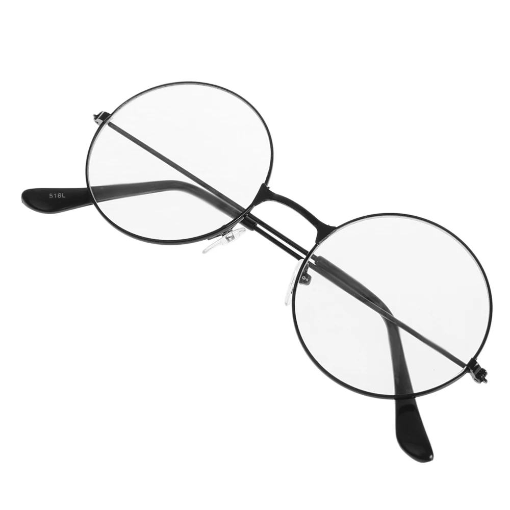 Модные винтажные Ретро очки с металлической оправой, прозрачные линзы, очки в духе гиков, большие круглые очки для глаз