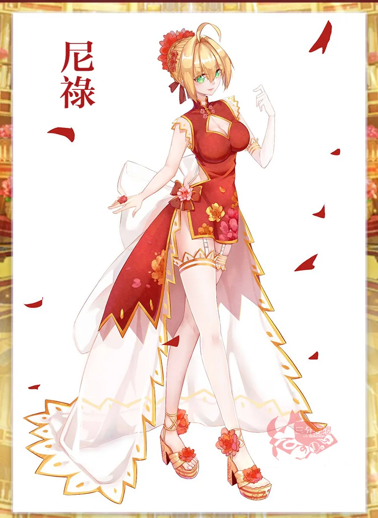 [Распродажа] аниме Fate/Grand Order Saber Nero китайский cheongsam красное платье косплей костюм для женщин Хэллоуин Новинка