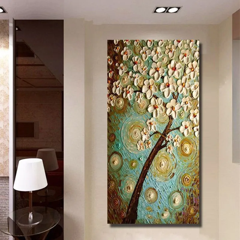 Home Large Wall Art Pictures Hand Painted Abstract Knife White Flowers Oil Painting Handmade Acrylic Floral Paintings On Canvas Home Large Wall Art Pictures Hand Painted Abstract Knife White Flowers Oil Painting Handmade Acrylic Floral Paintings On Canvas