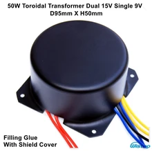 IWISTAO Toroidal Transformador 50 W Dupla 15 V Único 9 V Cola De Enchimento com Escudo Tampa Núcleo de Importação para HIFI DAC Headphone Amp Preamp