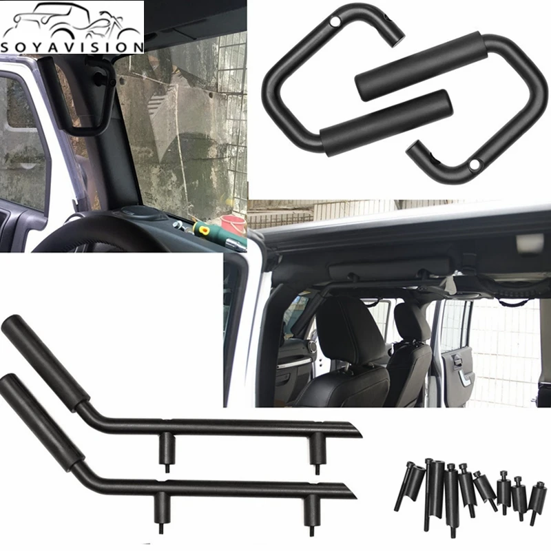 Аксессуары для Jeep Wrangler передняя и задняя красная Твердая стальная ручка захвата